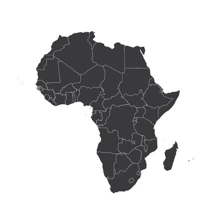 An Outline on clean background of the continent of Africaの写真素材