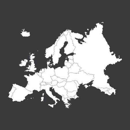 An Outline on clean background of the continent of Europeの写真素材