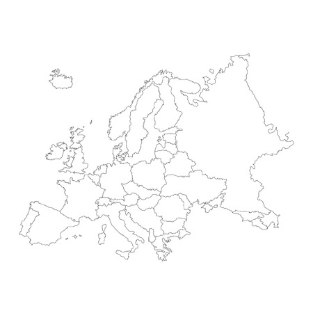 An Outline on clean background of the continent of Europeの写真素材