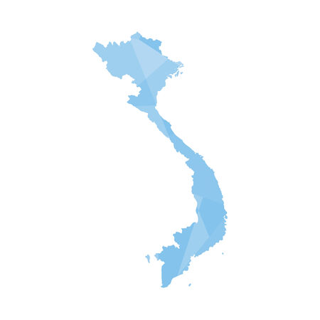 An Illustration of a colourfully filled outline of Vietnamのイラスト素材