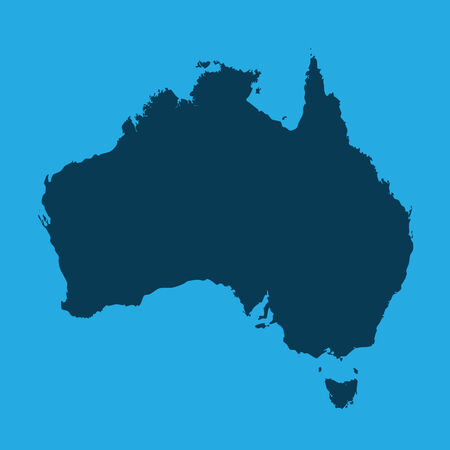 An Illustration of the continents of the world on white background - Australiaのイラスト素材