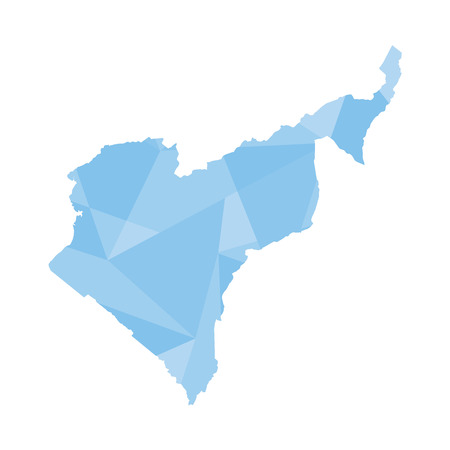 An Illustration of a colourfully filled outline of Cameroonのイラスト素材