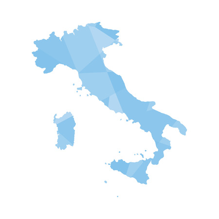 An Illustration of a colourfully filled outline of Italyのイラスト素材