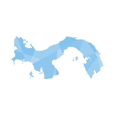 An Illustration of a colourfully filled outline of Panamaのイラスト素材