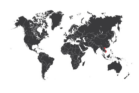 A Map of the world with a selected country of Vietnamの写真素材