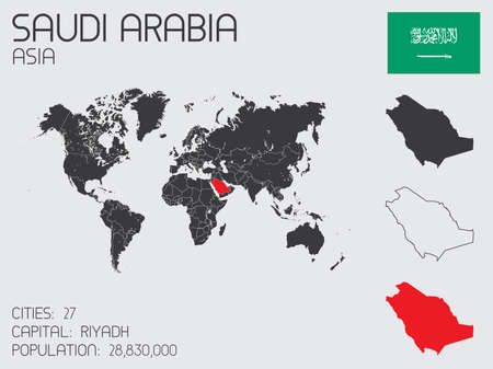 A Set of Infographic Elements for the Country of Saudi Arabiaの写真素材
