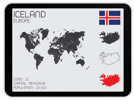 A Set of Infographic Elements for the Country of Icelandのイラスト素材