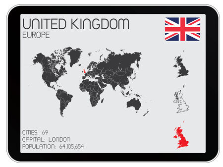 A Set of Infographic Elements for the Country of United Kingdomのイラスト素材