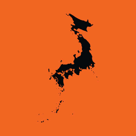 An Illustration on an Orange background of Japanの写真素材