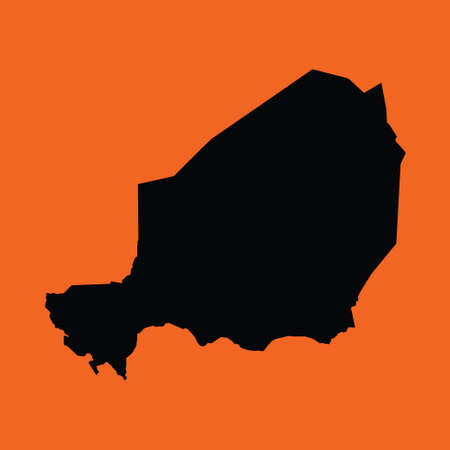 An Illustration on an Orange background of Nigerの写真素材