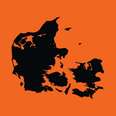 An Illustration on an Orange background of Denmark