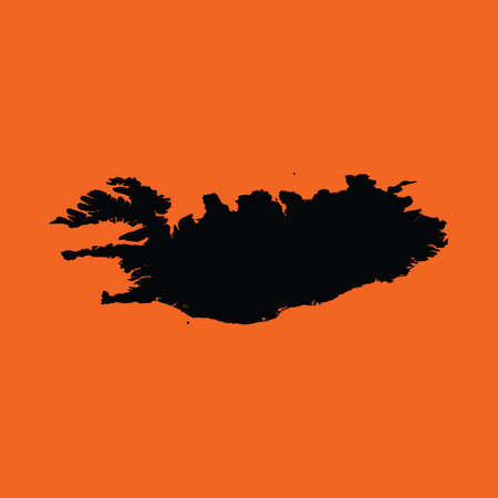 An Illustration on an Orange background of Greenlandの写真素材