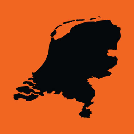 An Illustration on an Orange background of Netherlandsの写真素材