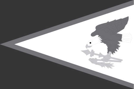 An Illustrated grayscale flag of the country of American Samoaのイラスト素材