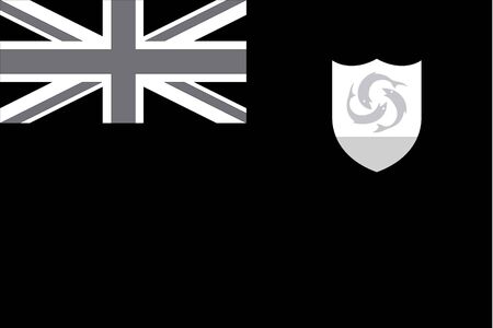 An Illustrated grayscale flag of the country of Anguillaのイラスト素材