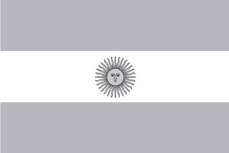 An Illustrated grayscale flag of the country of Argentinaのイラスト素材