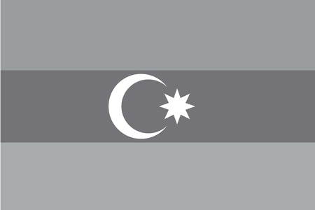 An Illustrated grayscale flag of the country of Azerbaijanのイラスト素材