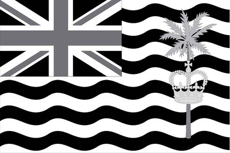 An Illustrated grayscale flag of the country of British Indian Ocean Territoryのイラスト素材