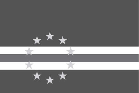 An Illustrated grayscale flag of the country of Cape Verdeのイラスト素材