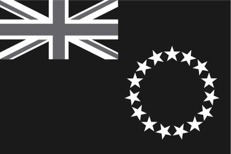 An Illustrated grayscale flag of the country of Cook Islandsのイラスト素材