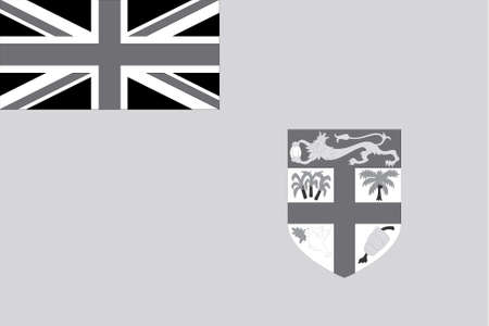 An Illustrated grayscale flag of the country of Fijiのイラスト素材