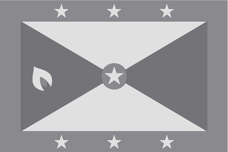 An Illustrated grayscale flag of the country of Grenadaのイラスト素材