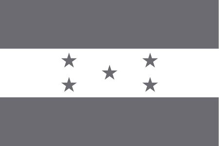 An Illustrated grayscale flag of the country of Hondurasのイラスト素材