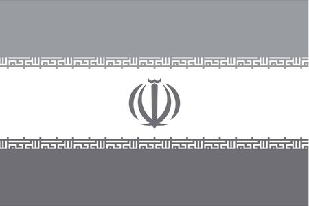 An Illustrated grayscale flag of the country of Iranのイラスト素材