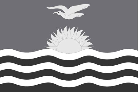 An Illustrated grayscale flag of the country of Kiribatiのイラスト素材