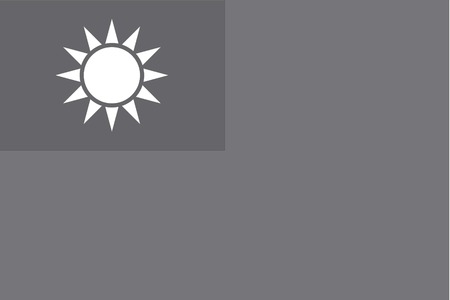An Illustrated grayscale flag of the country of Taiwanのイラスト素材