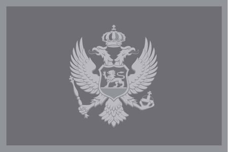 An Illustrated grayscale flag of the country of Montenegroのイラスト素材