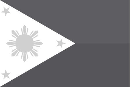 An Illustrated grayscale flag of the country of Philippinesのイラスト素材