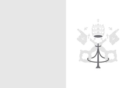 An Illustrated grayscale flag of the country of Vaticanのイラスト素材