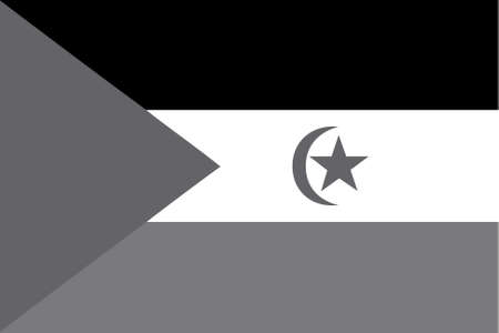 An Illustrated grayscale flag of the country of WesternSaharaのイラスト素材