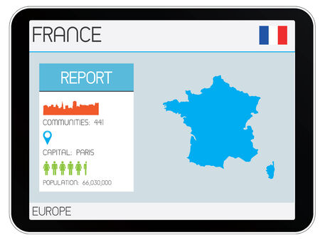A Set of Infographic Elements for the Country of Franceのイラスト素材