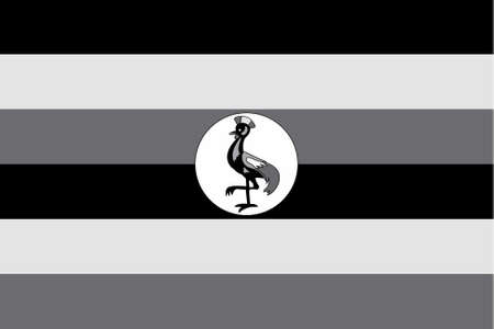 An Illustrated grayscale flag of the country of Ugandaのイラスト素材