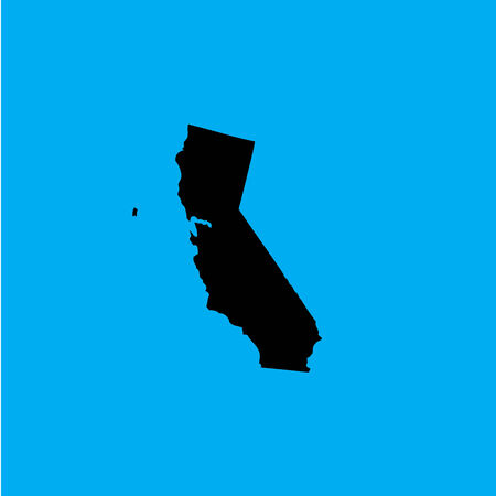 A Coloured background with the shape of the united states state of Californiaのイラスト素材