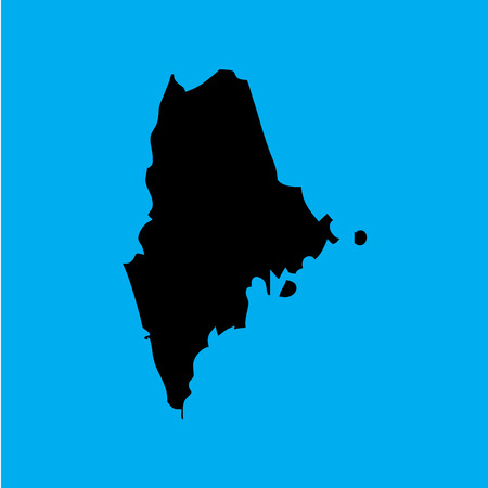 A Coloured background with the shape of the united states state of Maineのイラスト素材