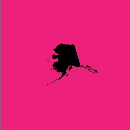 A Coloured background with the shape of the united states state of Alaskaのイラスト素材