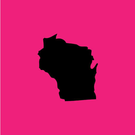 A Coloured background with the shape of the united states state of Wisconsinのイラスト素材