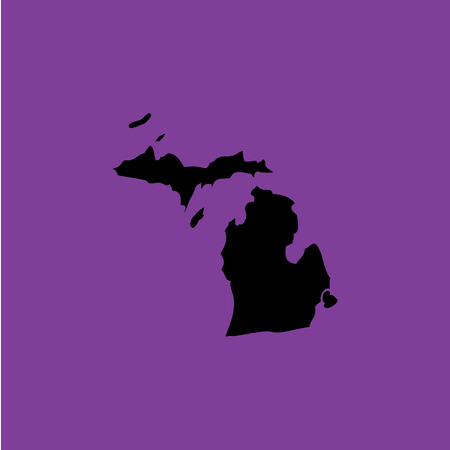 A Coloured background with the shape of the united states state of Michiganのイラスト素材