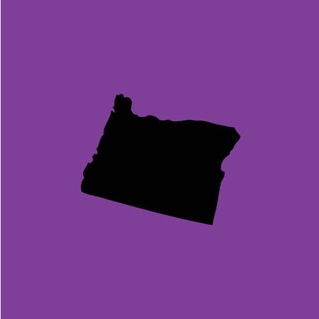 A Coloured background with the shape of the united states state of Oregonのイラスト素材