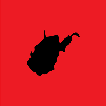 A Coloured background with the shape of the united states state of West Virginiaのイラスト素材
