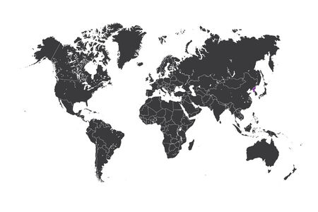 A Map of the world with a selected country of North Koreaの写真素材