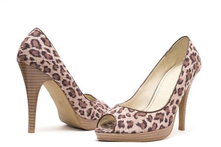 Woman high heels isolated on white backgroundの写真素材