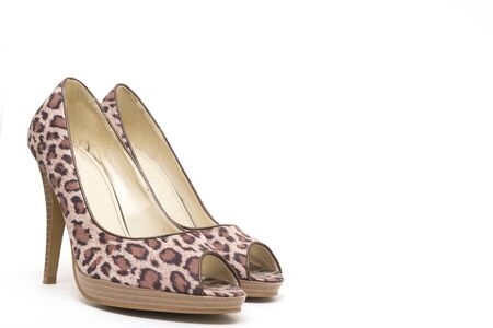 Woman high heels isolated on white backgroundの写真素材