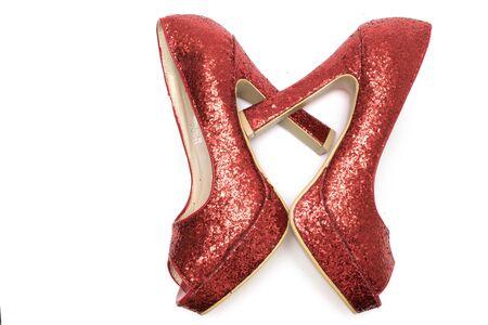 Woman high heels isolated on white backgroundの写真素材