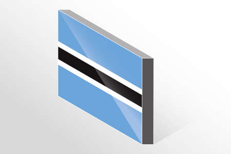 A 3D Isometric Flag Illustration of the country of  Botswanaのイラスト素材