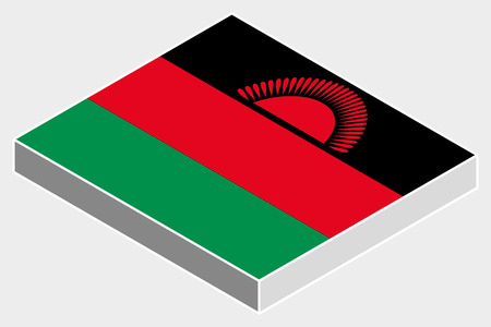 A 3D Isometric Flag Illustration of the country of  Malawiの写真素材