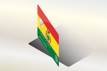 A 3D Isometric Flag Illustration of the country of  Boliviaのイラスト素材